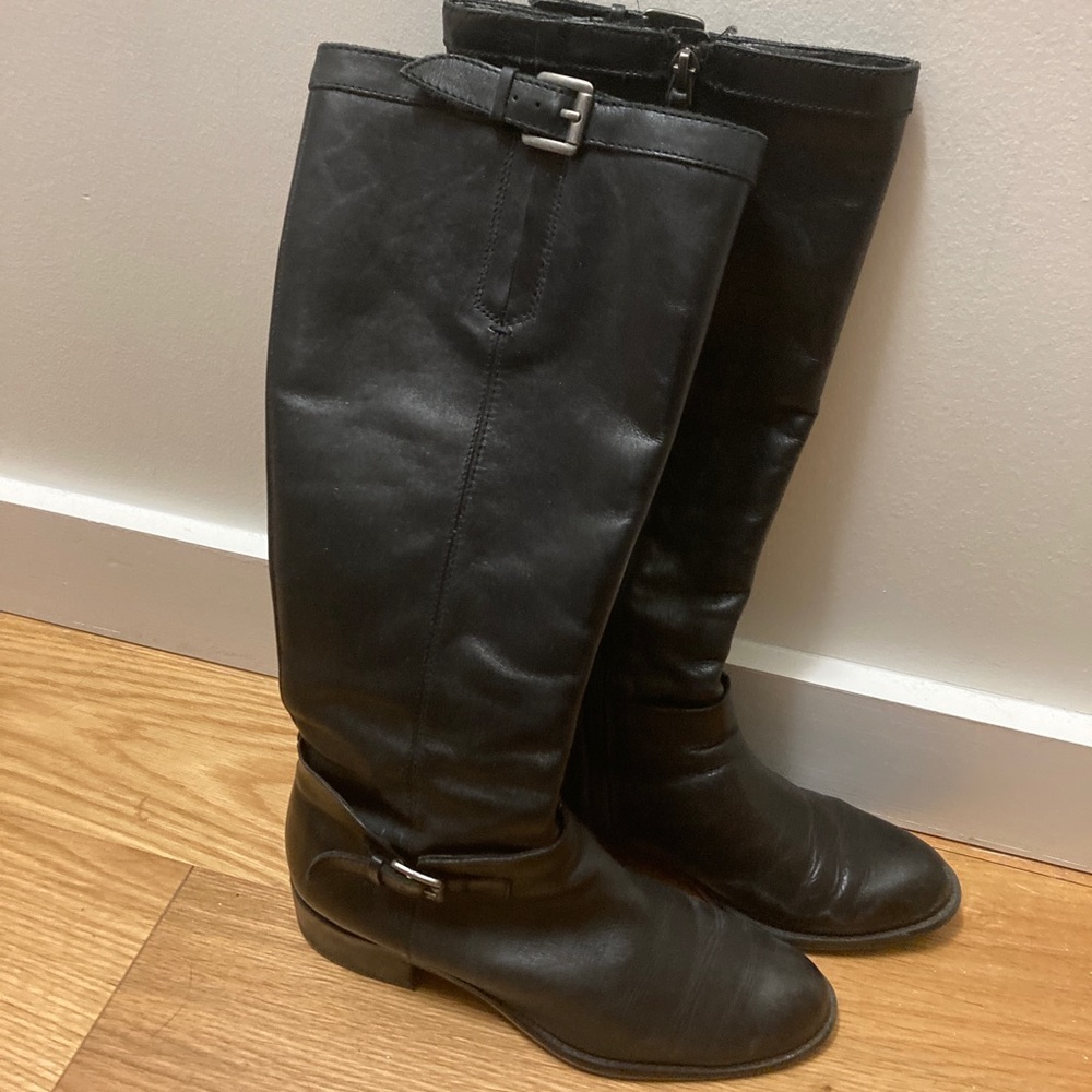 Nine West black leather boots